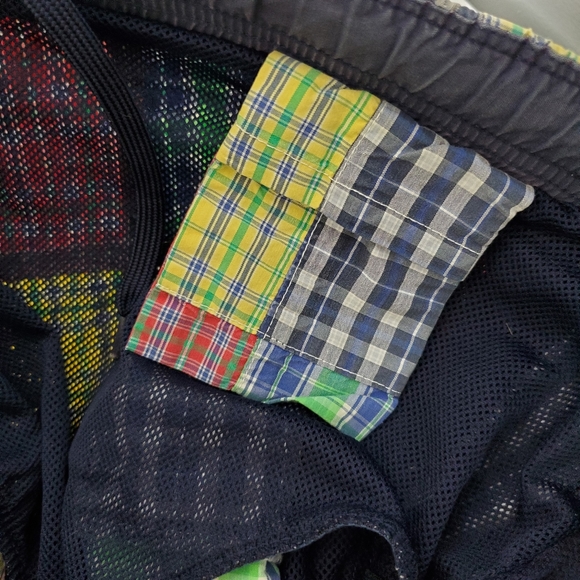 Vintage Ralph Lauren Polo Sport Patchwork Swim Shorts Trunks Mens Sz L Vtg - Picture 7 of 11